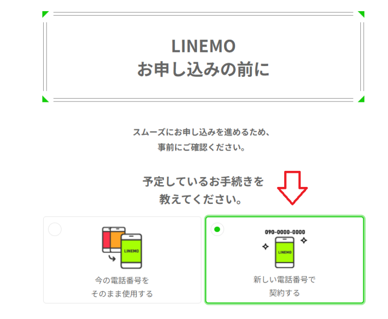 LINEMO子供用申込み方法1